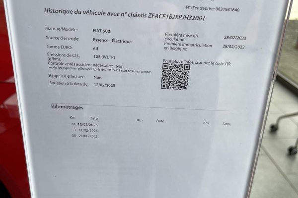 FIAT 500 DOLCEVITA HYBRID ESSENCE-ELECTRIQUE